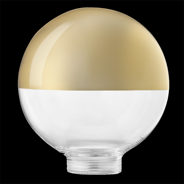 Glob glas 100mm toppförspeglad guld 31,5mm gänga